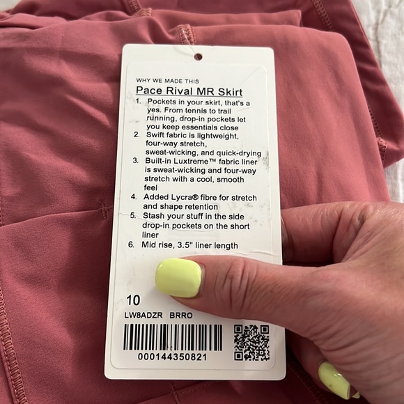 NWT Lululemon Pace Rival MR Skirt - Briar Rose - Picture 4 of 12